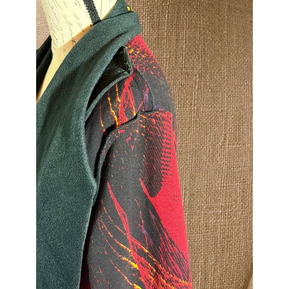 KAKTUS Womens XL NWT Abstract Waterfall Cardigan Art Wear Open Front Pockets - Picture 11 of 12